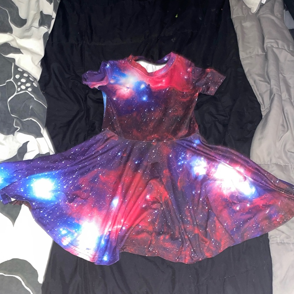 Short sleeve galaxy dress